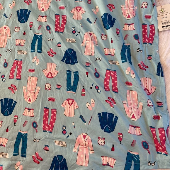 Secret Treasures Soft Nightgown Womens Size 2X-3X Blue Pajamas With Pockets - Picture 4 of 8